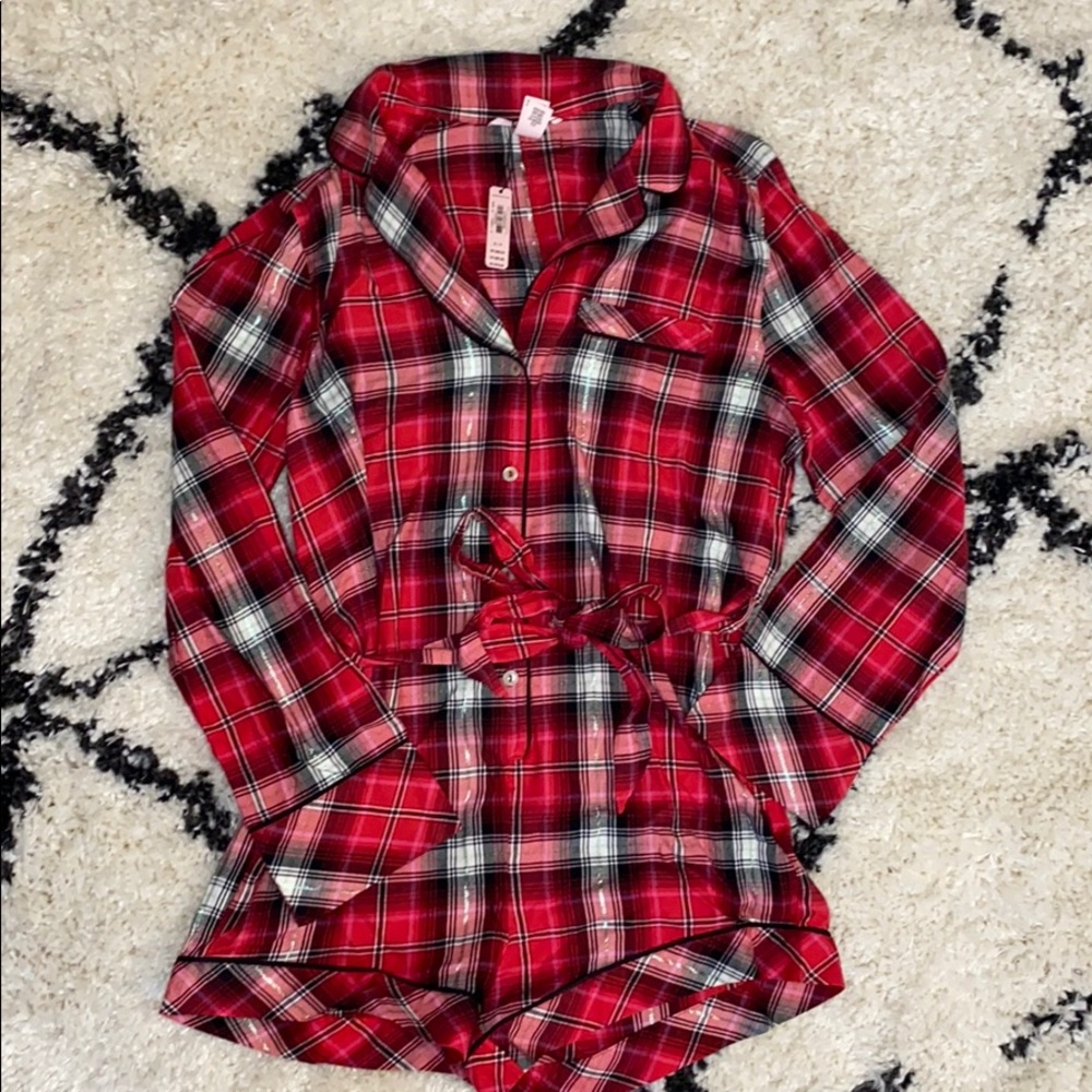 Victoria’s Secret Flannel Sleep Romper - Brand New